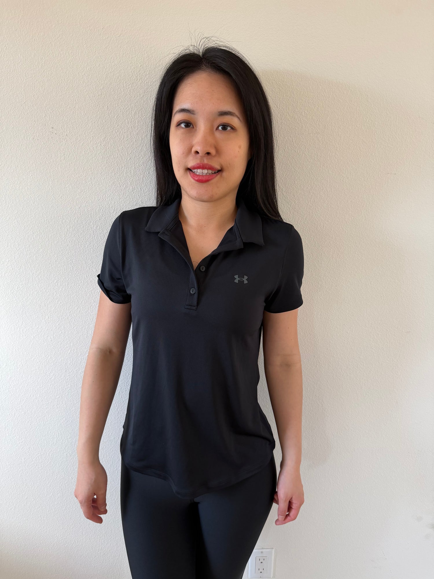 UA 女生 防曬Polo衫 兩入組 黑白組 XS