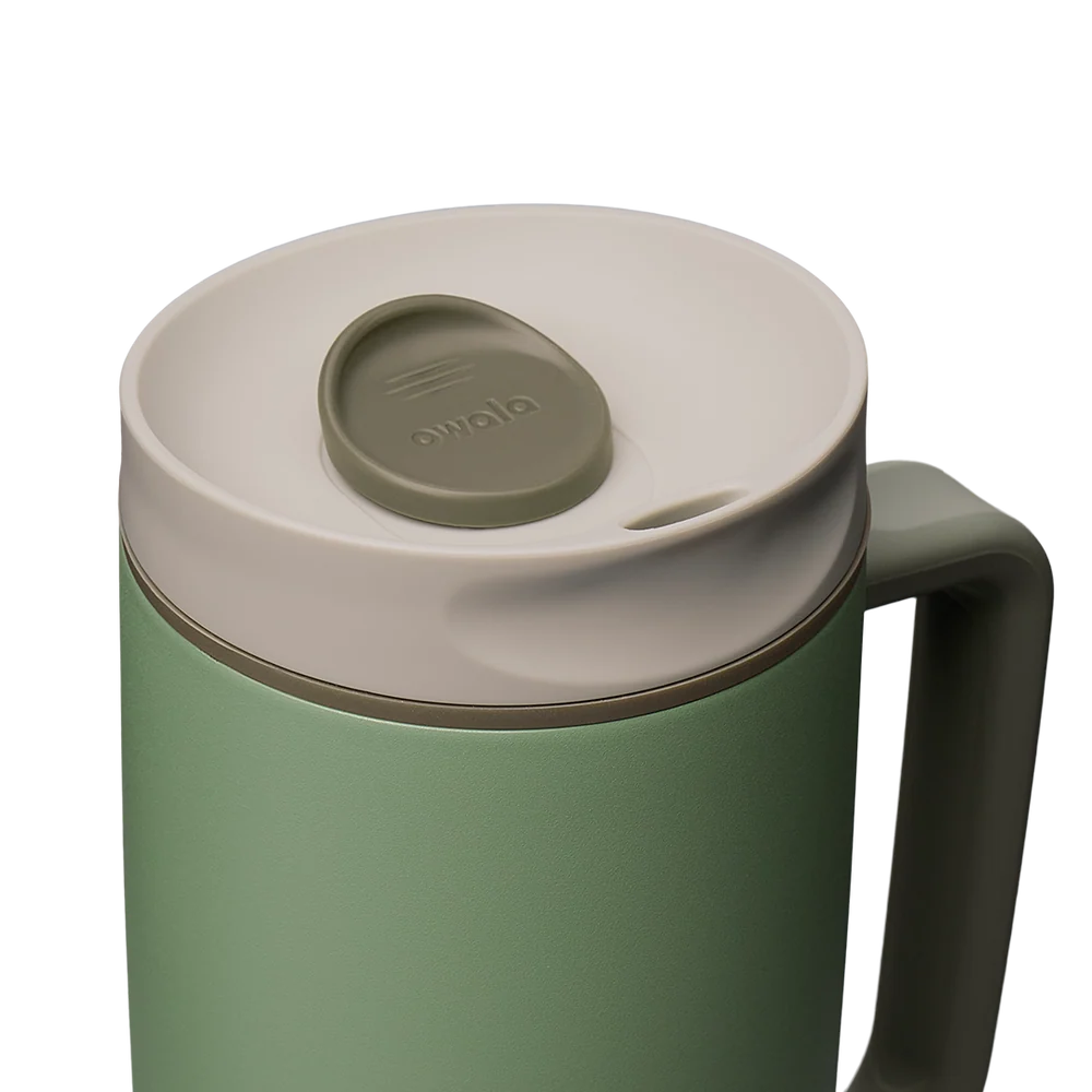 Owala 把手不漏咖啡杯 陶瓷內裡 - 鼠尾草綠 - Greenhouse - 24oz