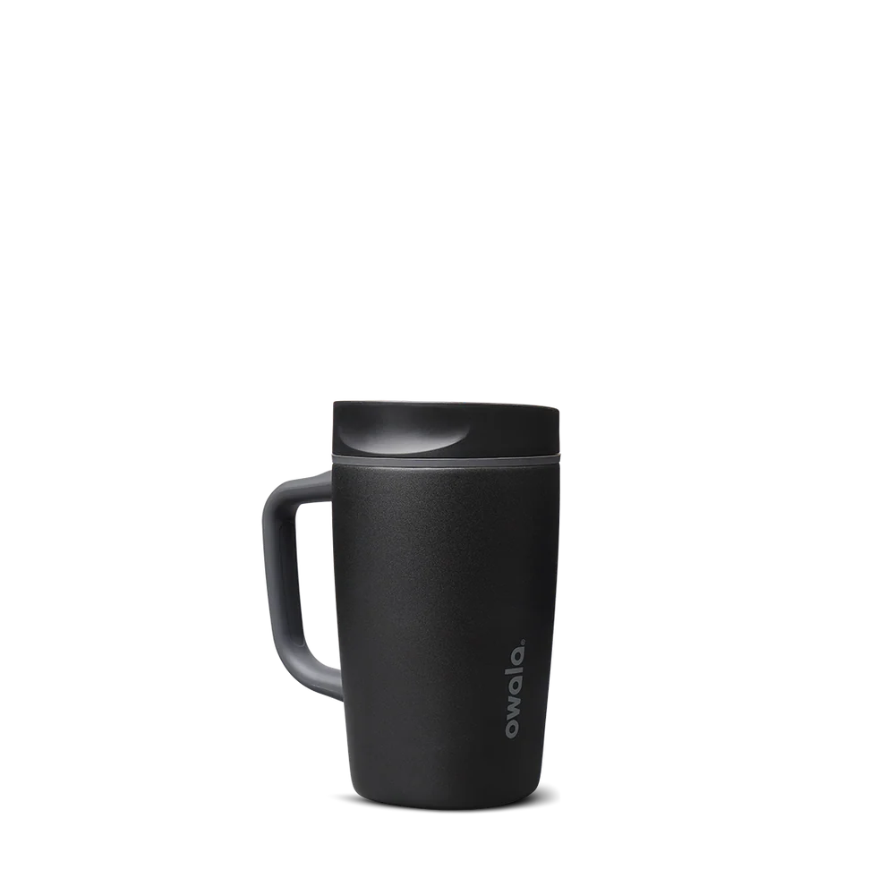 Owala 把手不漏咖啡杯 陶瓷內裡 - 霧面黑 - Very Very Dark - 12oz