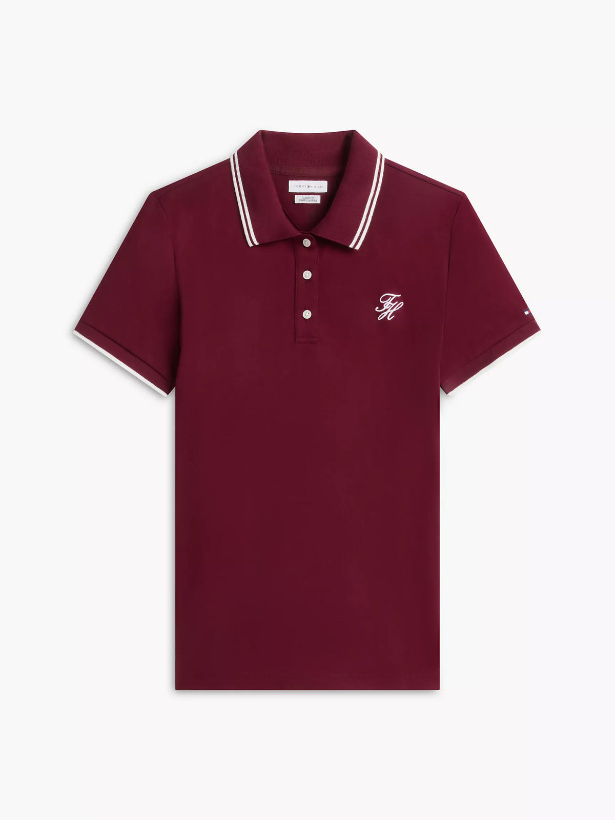 Tommy 女生 草寫logo polo衫 - 酒紅
