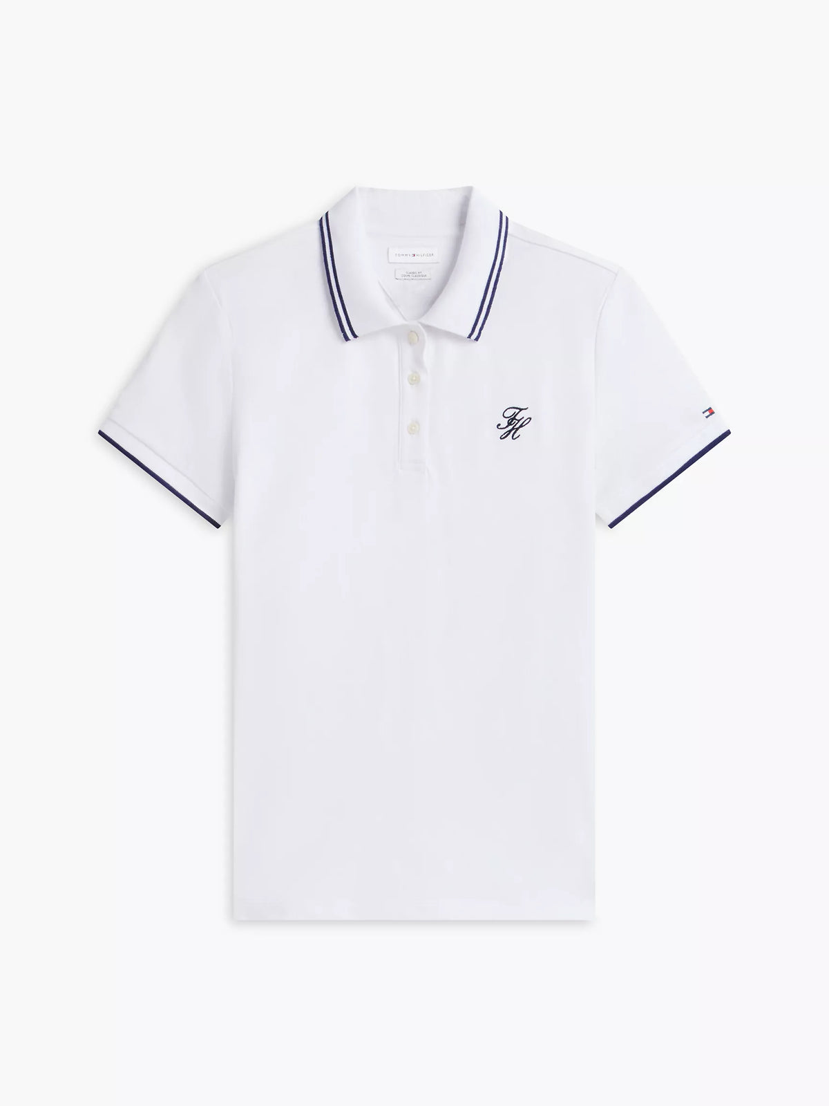 Tommy 女生 草寫logo polo衫 - 白色