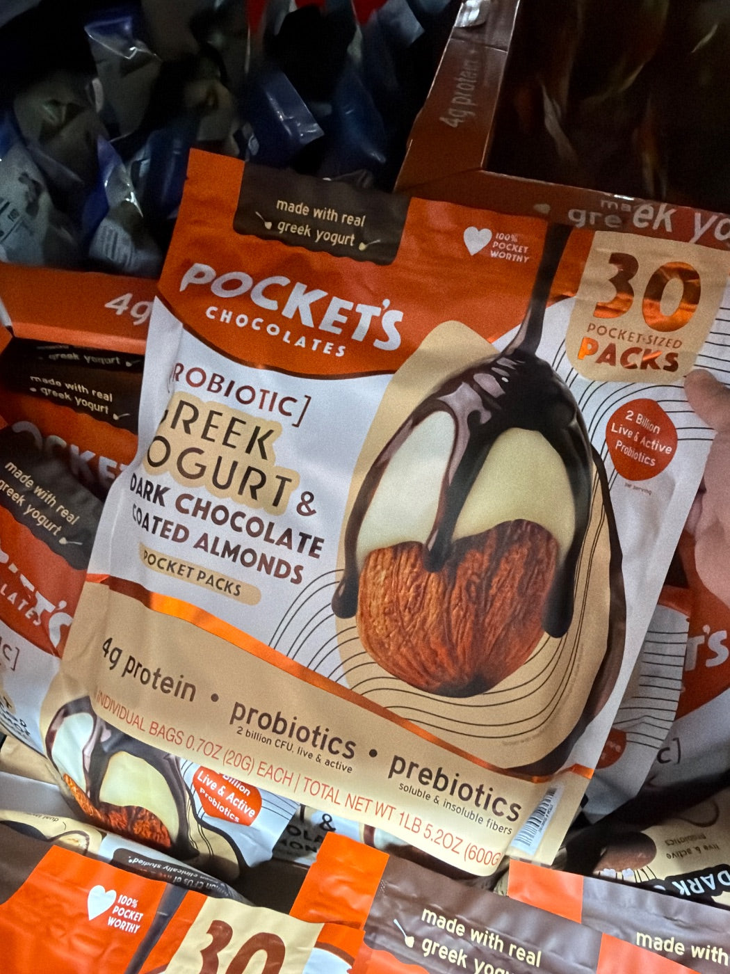 Costco 分裝6小包試吃 希臘優格黑巧克力杏仁
