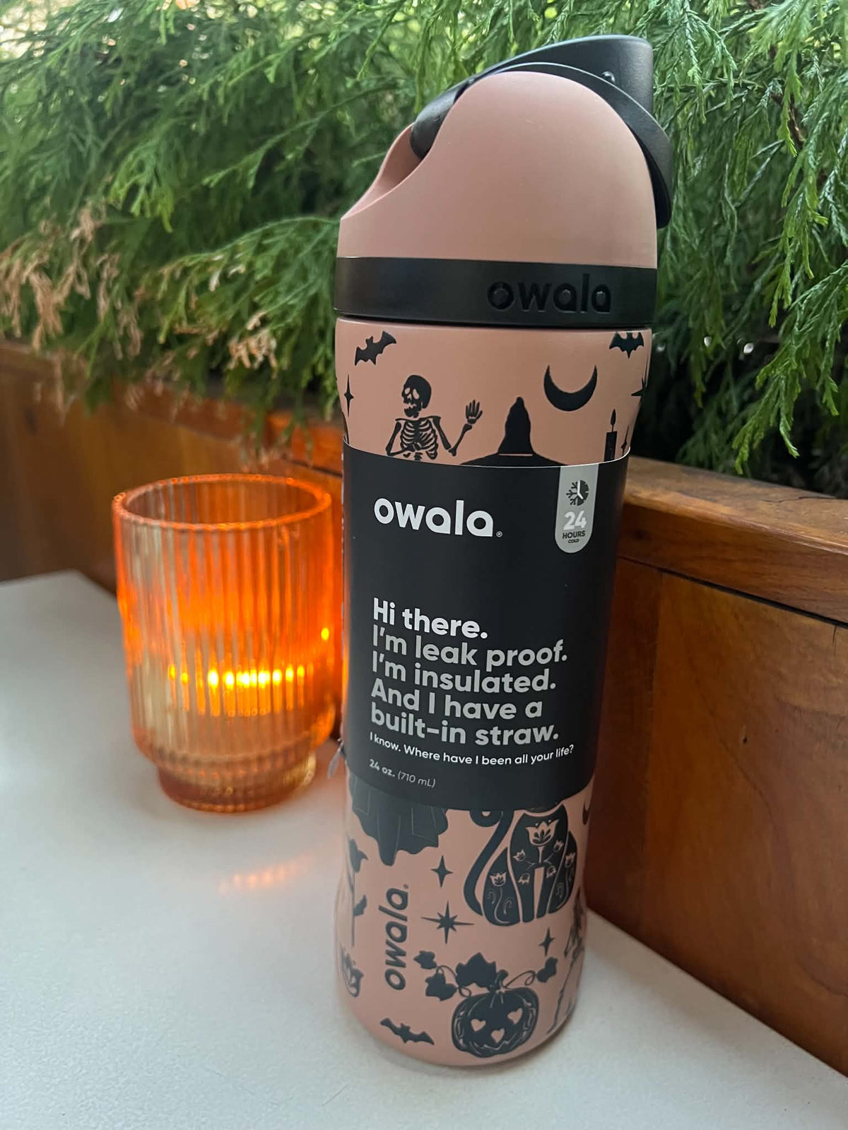 Owala 經典吸管不銹鋼水壺 - 可怕的可愛 - Fright and Delight - 24oz
