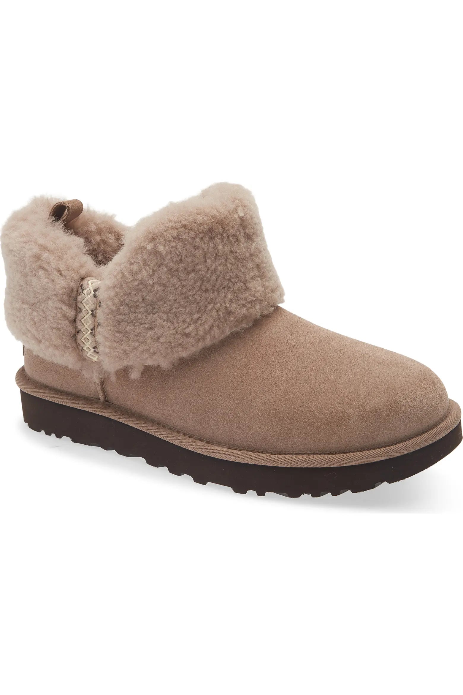 ND UGG 女生 Ultra Mini 編織毛毛短靴