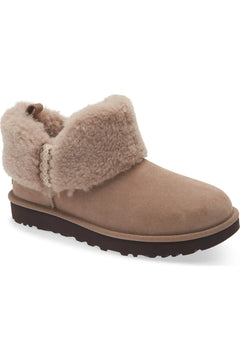 ND UGG 女生 Ultra Mini 編織毛毛短靴