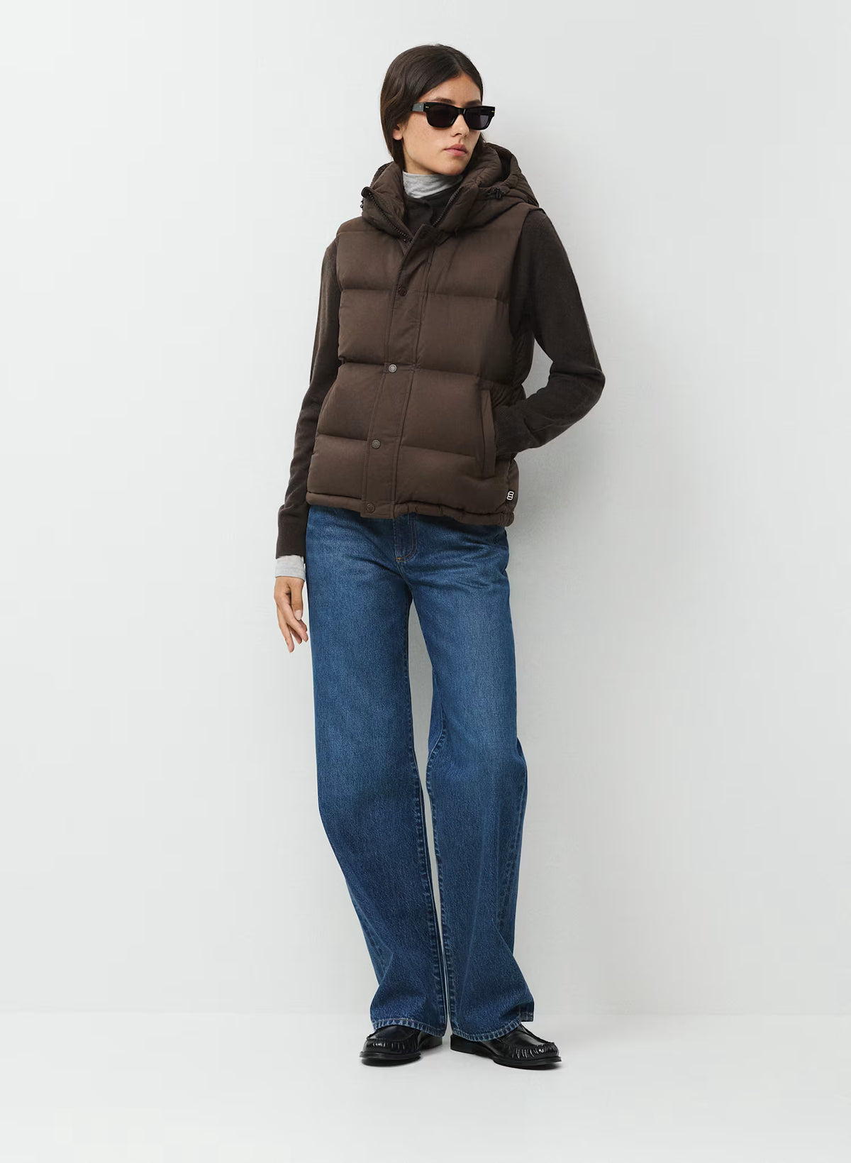 Aritzia 女生 Superpuff 五格真羽絨背心 800 - 巧克力色 - Rich Mocha Brown