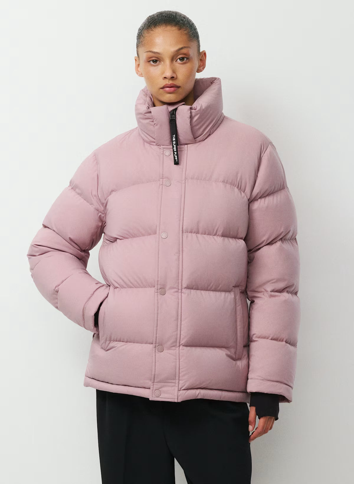 Aritzia 女生 Superpuff 五格真羽絨外套 800 - 乾燥玫瑰 - Claremont