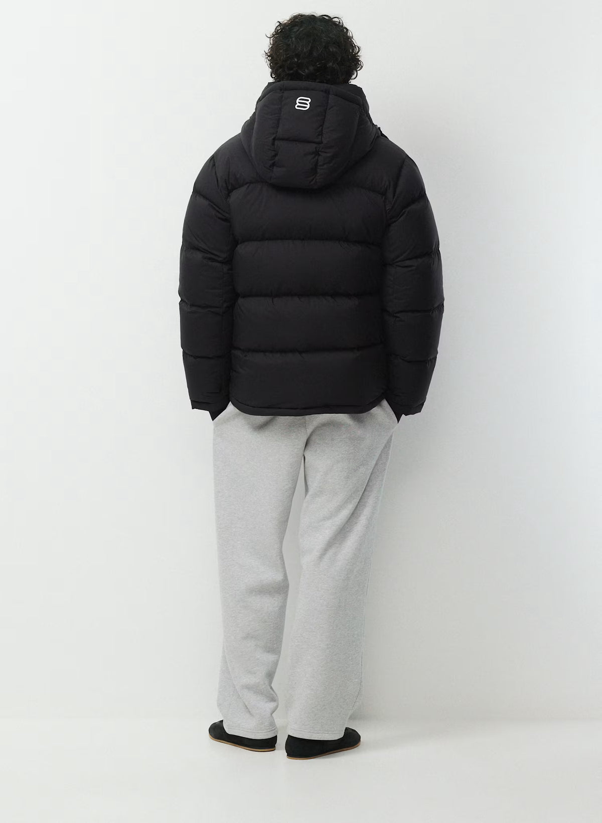 Aritzia 男生 Superpuff 五格真羽絨外套 800 - 霧面黑 - Black