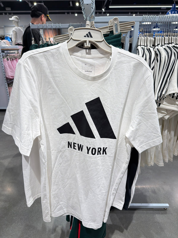Adidas 男生 棉短T - 白色NYC