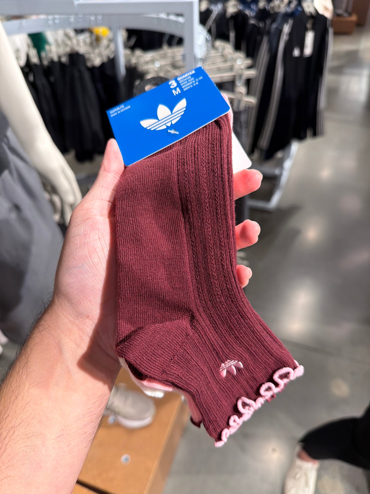 Adidas 加購商品 襪子三雙組 木耳紅