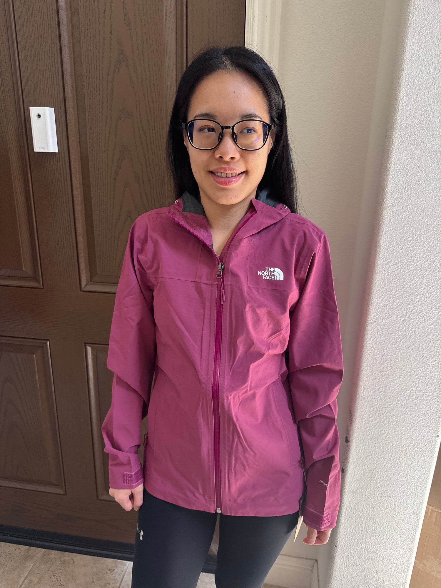 現貨 北臉 女生 好移動雨衣 莓果