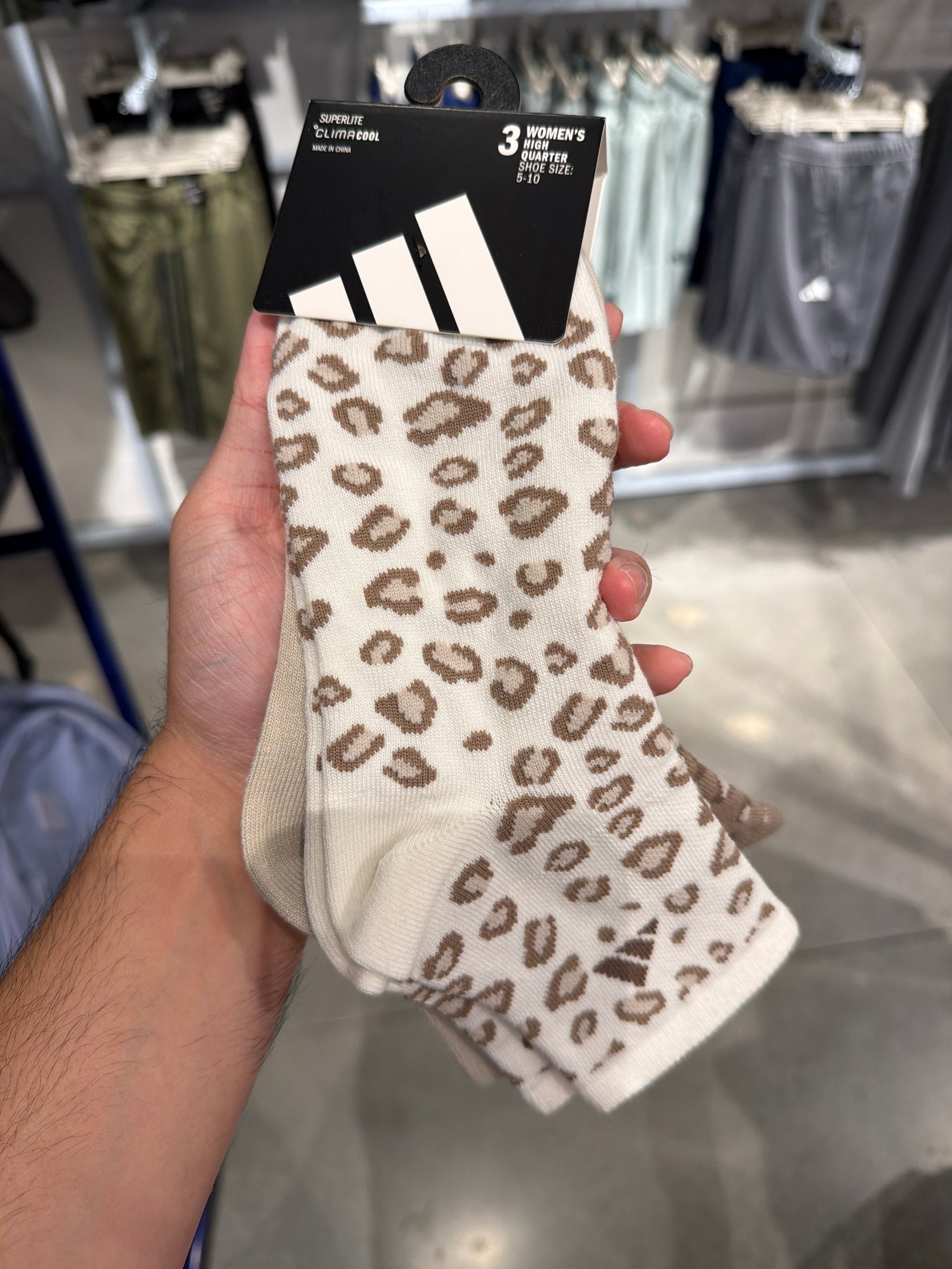 Adidas 加購商品 襪子三雙組 可愛豹