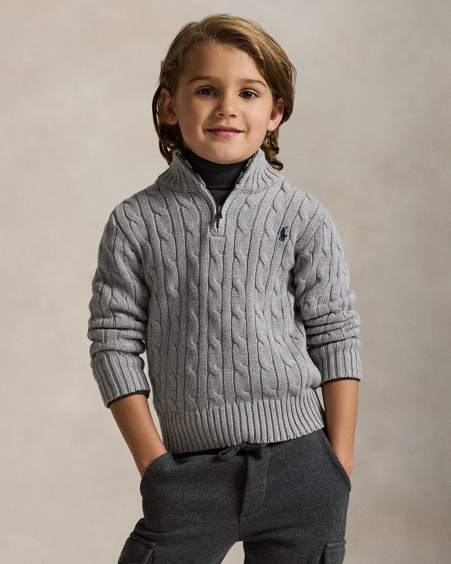 RL男小童 麻花拉鏈上衣