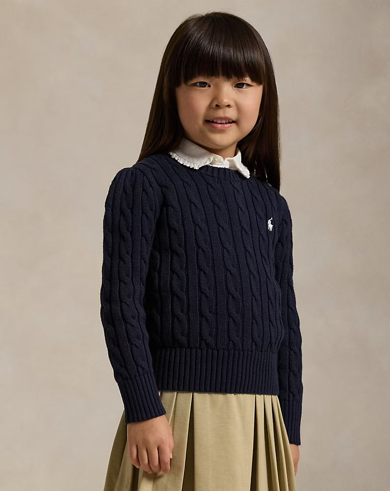 RL女小童 麻花扣子毛衣