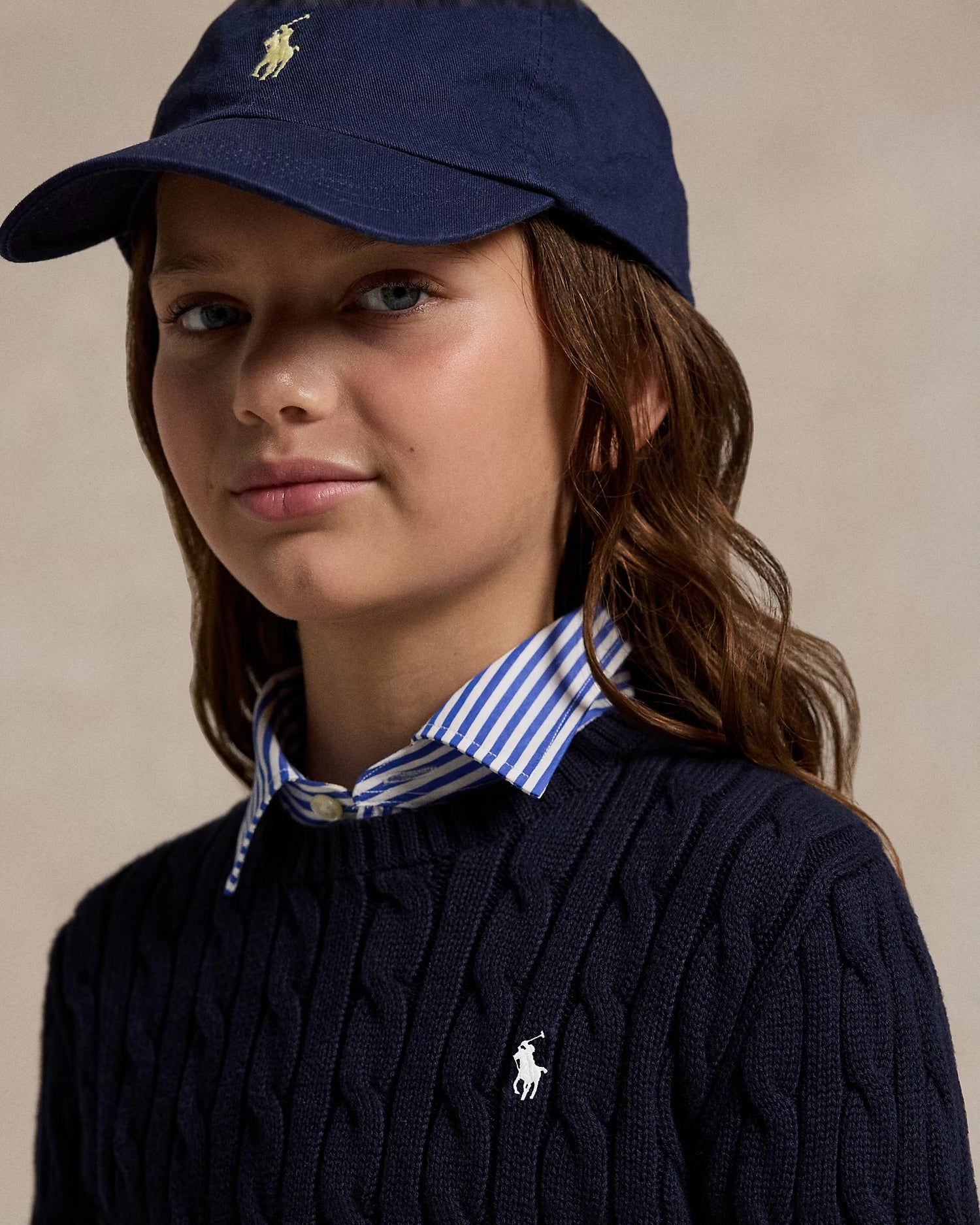 RL女大童 針織麻花毛衣