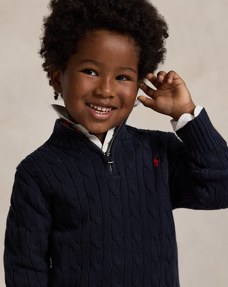 RL男小童 麻花拉鏈上衣