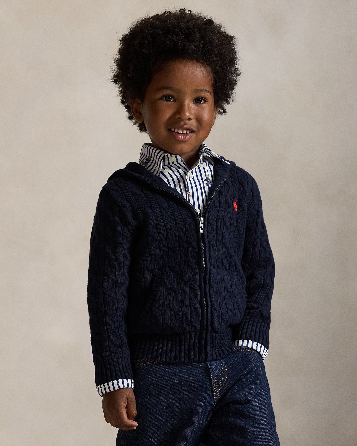 RL男小童 麻花帽T外套