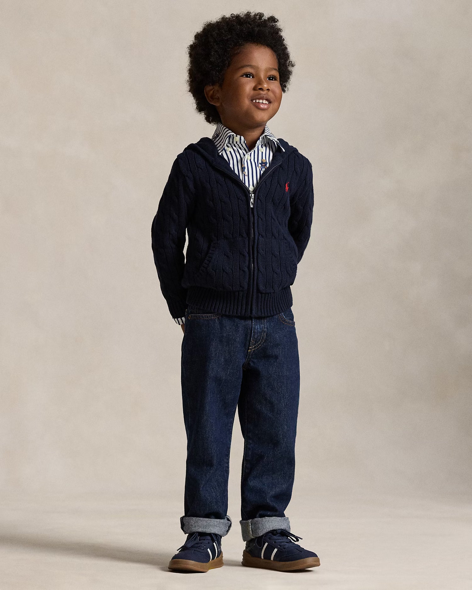 RL男小童 麻花帽T外套