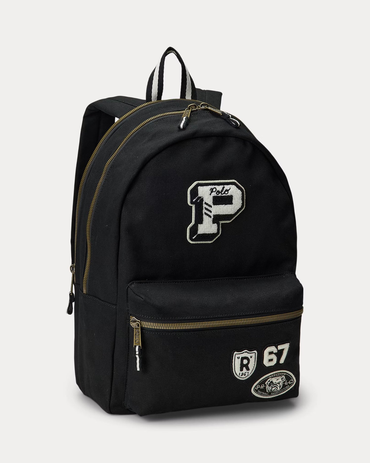 RL男大童 字母帆布後背包