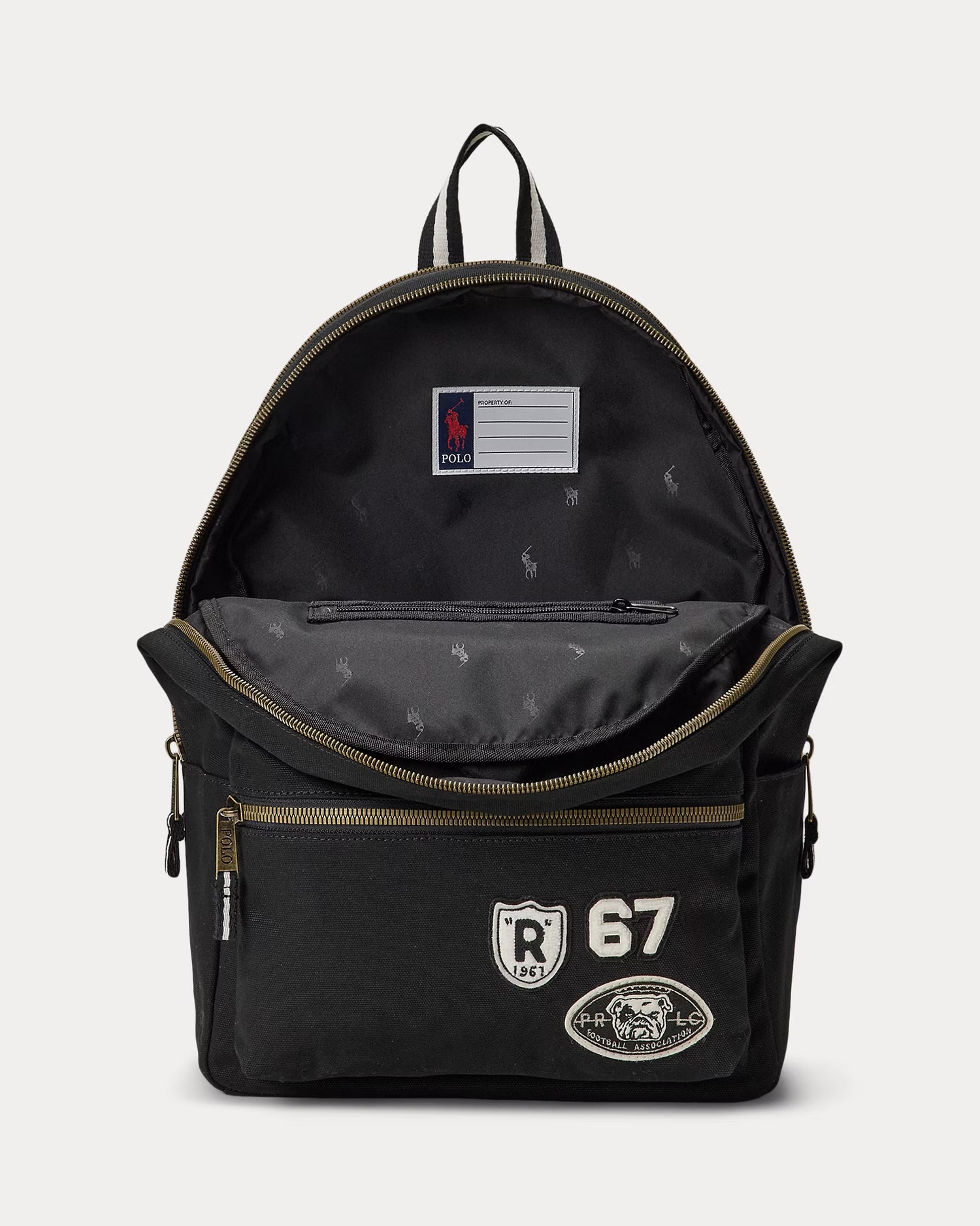 RL男大童 字母帆布後背包