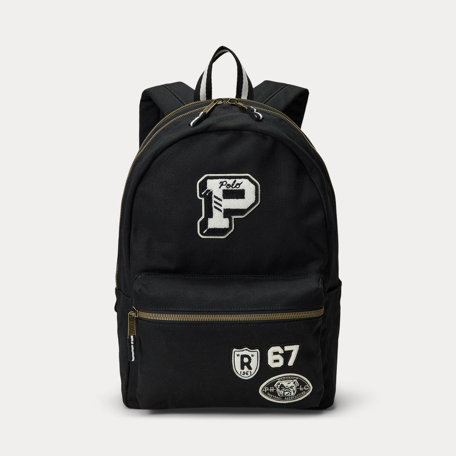 RL男大童 字母帆布後背包