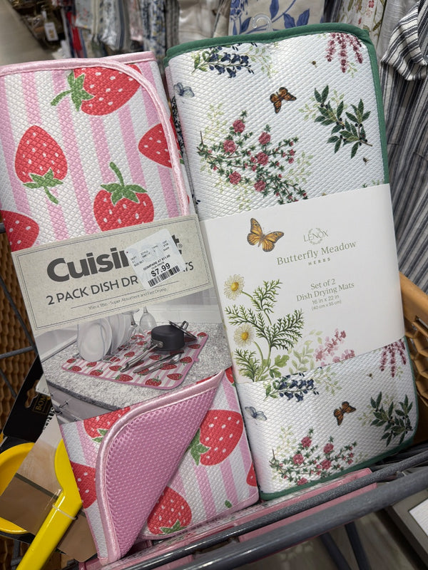 居家 晾乾墊兩個 花草加草莓